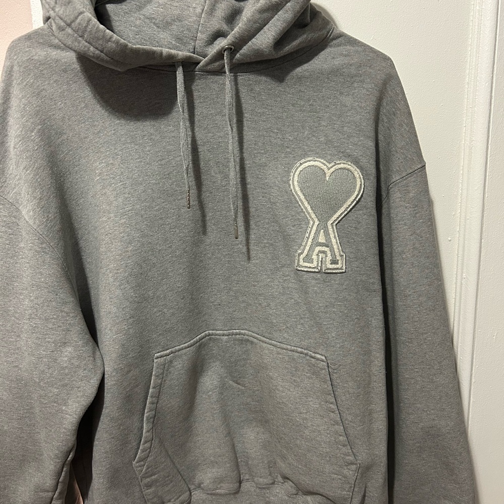 Ami Light Gray Hoodie with Logo